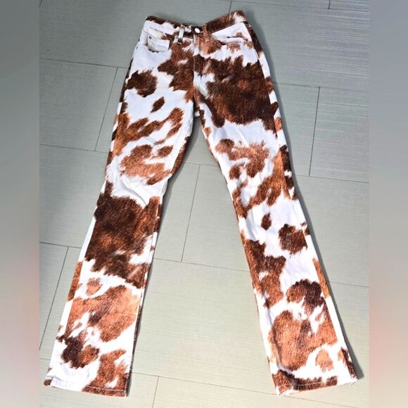 WeWoreWhat On-trend cow print denim, a statement outfit NWOT. - Picture 1 of 5